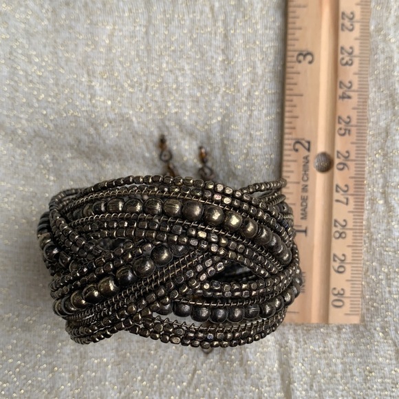 Bronze Beaded Cuff Bracelet, Costume - Picture 5 of 9